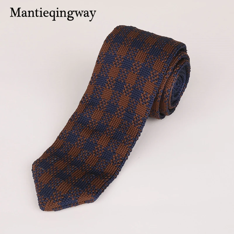 Mantieqingway 6 см Модный обтягивающий мужской вязаный галстук классический полосатый вязаный галстук мужские повседневные деловые галстуки для мужчин свадебные