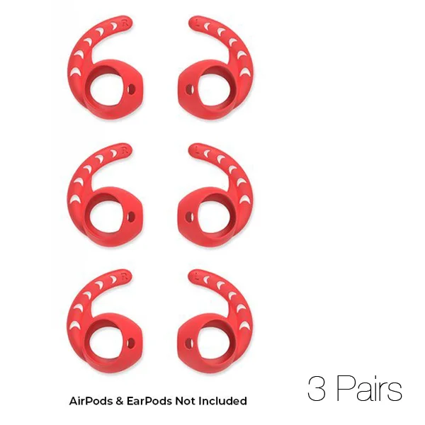 3 Pairs Red DUSZAKE DA-25 аксессуары для Apple Airpods чехол ушной крючок для Air Pods Apple наушники для Airpods чехол аксессуар крышка - Цвет: 3 Pairs Red