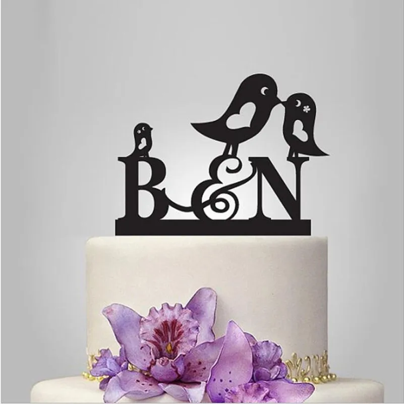 Custom Wedding Cake Topper - Personalized Monogram Black/Gold/Silver | Дом и сад