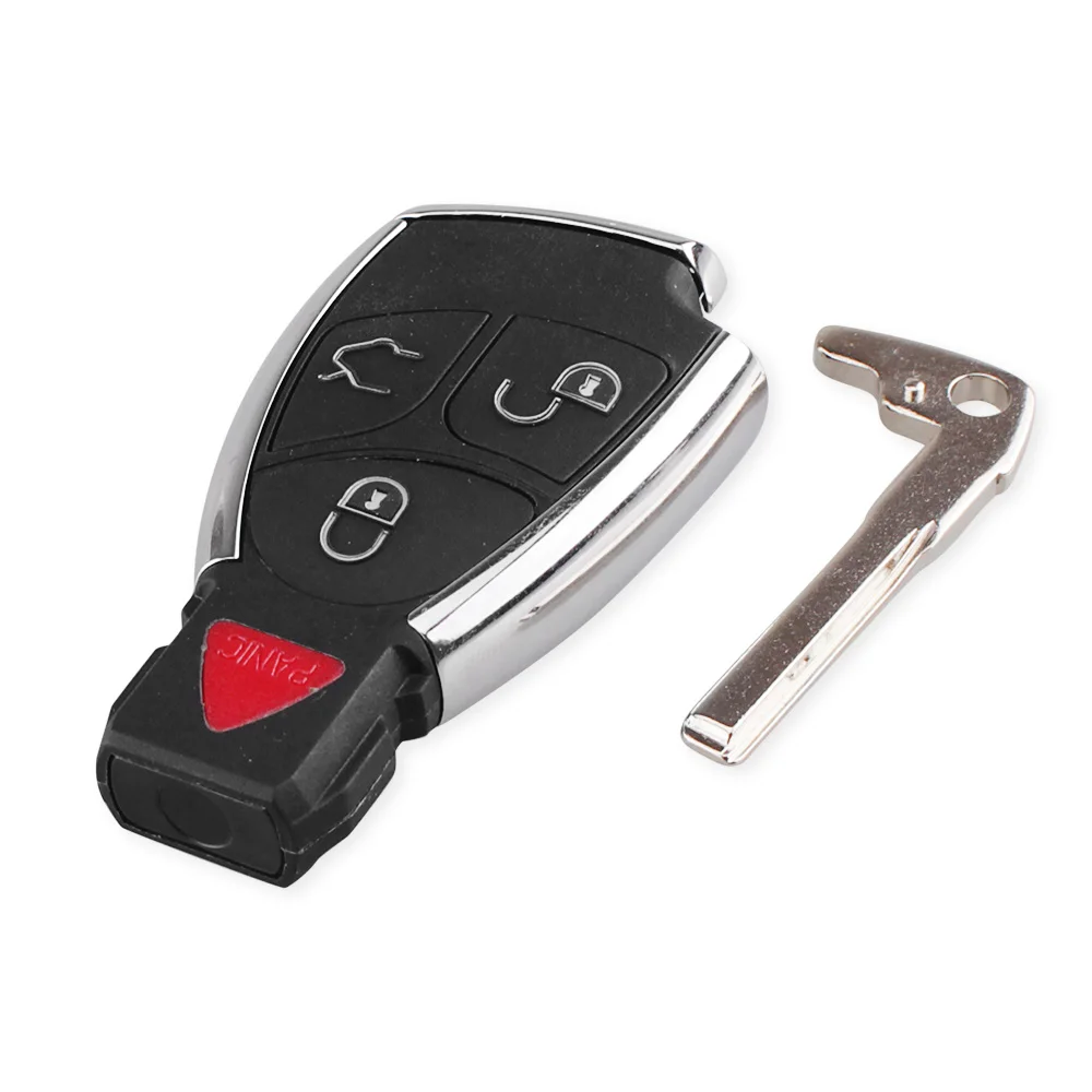 KEYYOU 4 пуговицы изменение оболочки Брелок чехол для Mercedes Benz CLS C E S 3+ 1 кнопка яркая сторона с батарея держатель