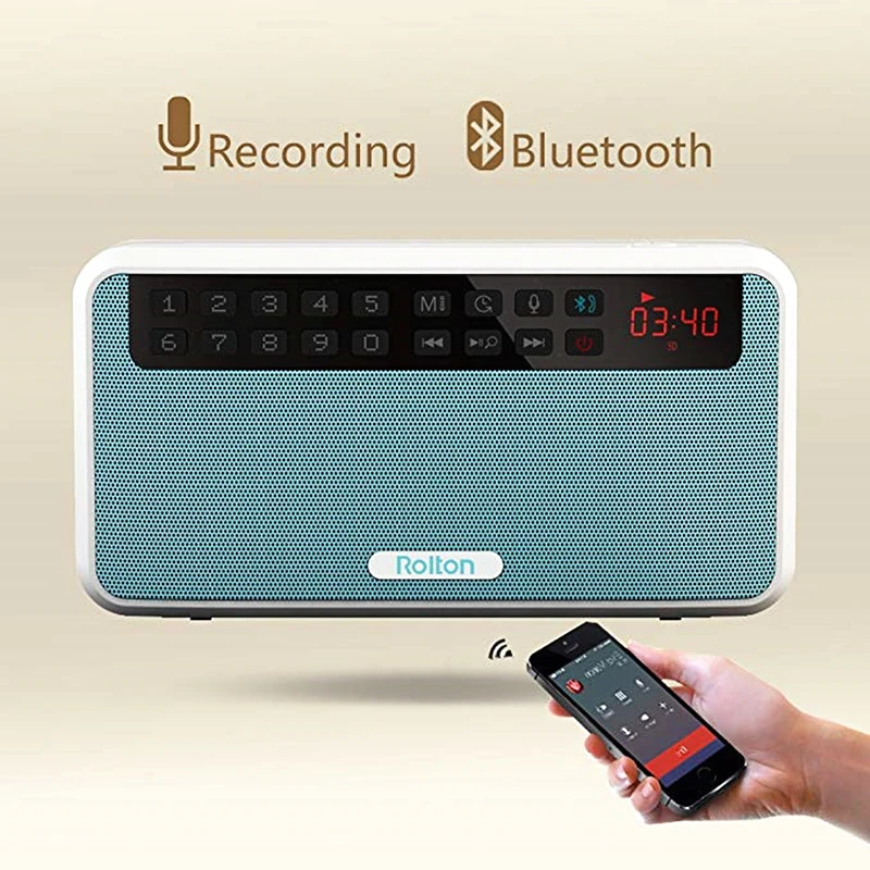 Rolton E500 цифровой fm радио Bluetooth динамик Портативный беспроводной диктофон AM NOAA