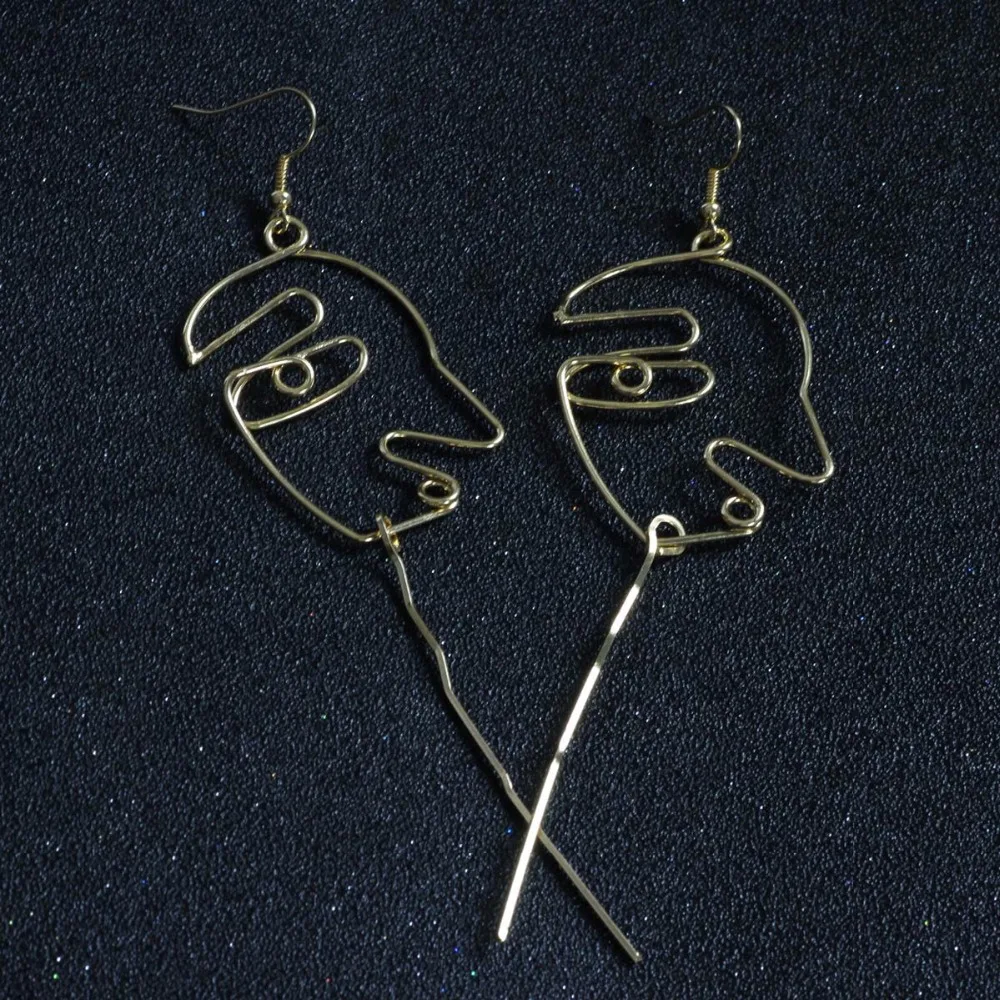 Timlee E099 серьги ручной работы с металлическим художественным лицом в стиле ретро