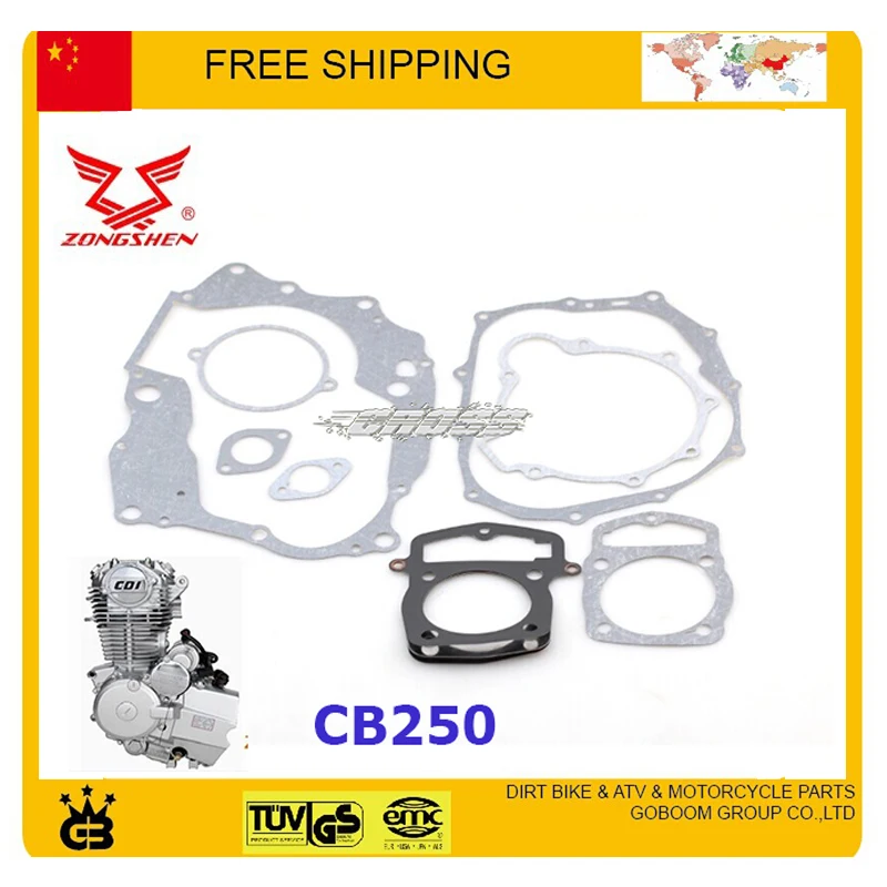 Полный комплект прокладок двигателя LC170MM ZS169MM zongshen 250cc CB250 с воздушным охлаждением