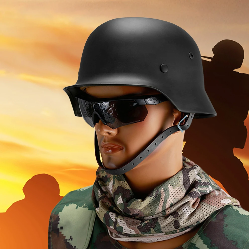 

German M35 Helmet Black World War II Modified Helmet German Cool Helmet Electric Scooter Motorcycle Helmet