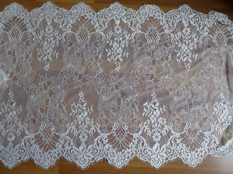 Новое прибытие Chantilly Цветочная Свадебная кружевная отделка французские ресницы