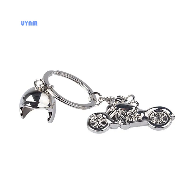 UYNM 3D motorcycle metal keyring silver helmet keychain creative gift alloy car for men interior accessory | Автомобили и