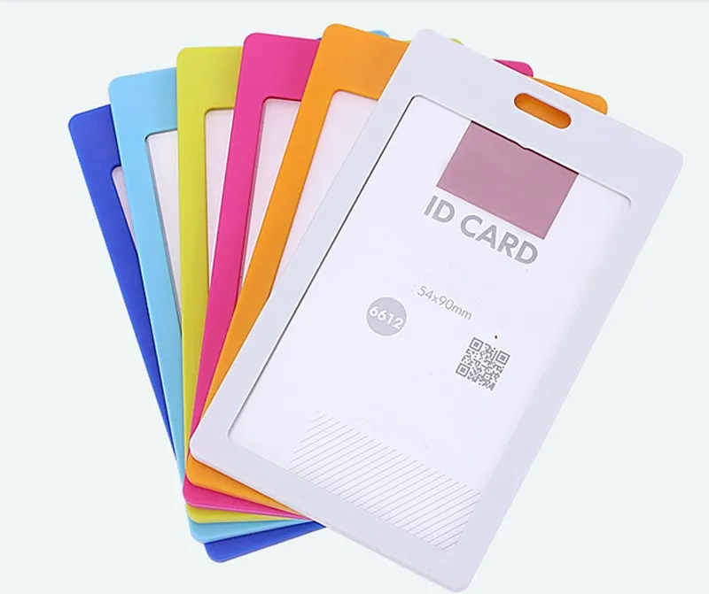 Новая мода 10 шт./Партия Красочные пластиковые бизнес ID значок карты вертикальные держатели с шейный ремешок шнур
