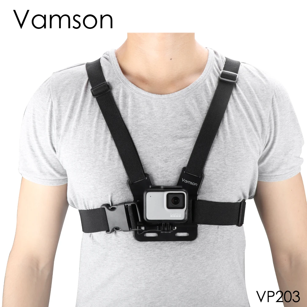 VP203 Vamson для Gopro Hero 7 6 5 4 монтажные аксессуары регулируемый нагрудный ремень монтажный ремень для DJI OSMO Action для xiaomi yi VP203 - Цвет: VP203