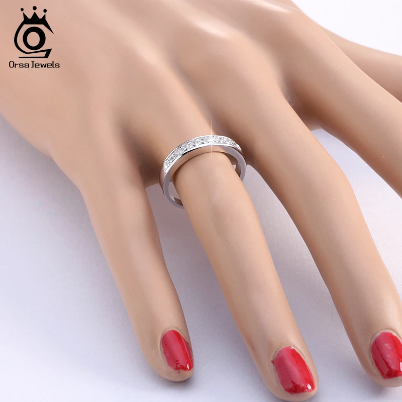 ORSA JEWELS, роскошное обручальное кольцо с австрийским цирконием для женщин, кольцо вечности,, розовое золото и серебряное кольцо, поставщик OR24