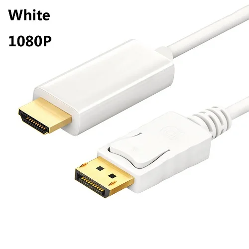 Белый Универсальный 6 футов 1,8 м Адаптер DP к HDMI Дисплей порт мужской к HDTV Мужской кабель конвертер 4 к* 2 к 1080P для ПК ноутбук проектор - Цвет: Белый