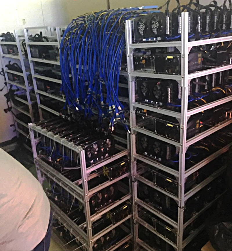Чехол для компьютера для 6 GPU с корпусом, поддержка GTX 1080 ti 1070 1060 1050 P106, вентилятор видеокарты, 2 источника питания