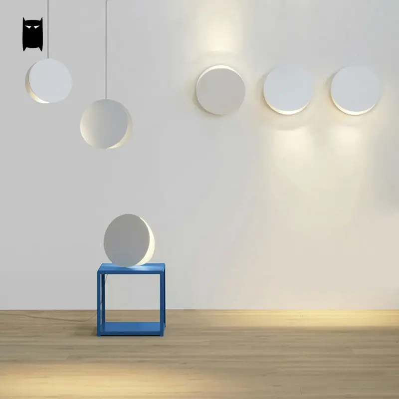 Желтый белый кофе Летающий кулон в форме диска светильник Современный арт деко