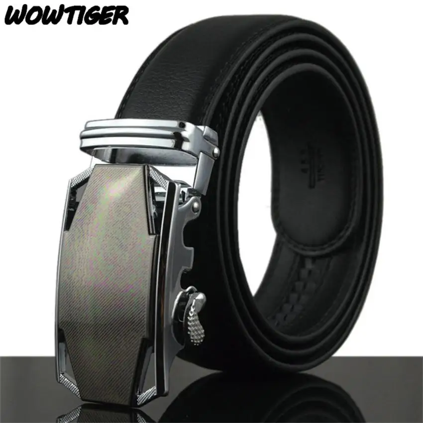 WOWTIGER New! 110cm/120cm/130cm/Fashion automatic buckle leather belt cowhide belt men belts for men