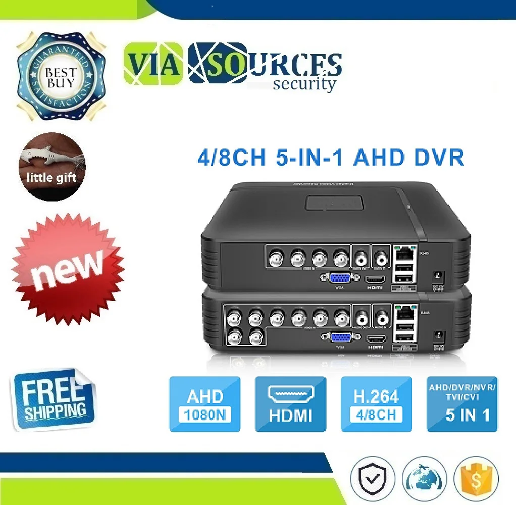 AHD 1080N 4CH 8CH CCTV небольшой видеорегистратор 5в1 для комплект VGA HDMI система
