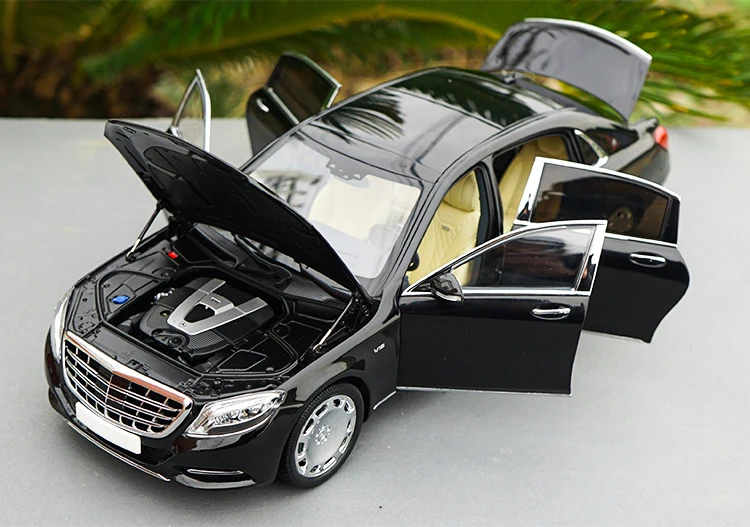 1/18 Почти настоящий S-Class литой под давлением игрушечный автомобиль модель белый серебристый назад мальчик подарки оригинальная коробка
