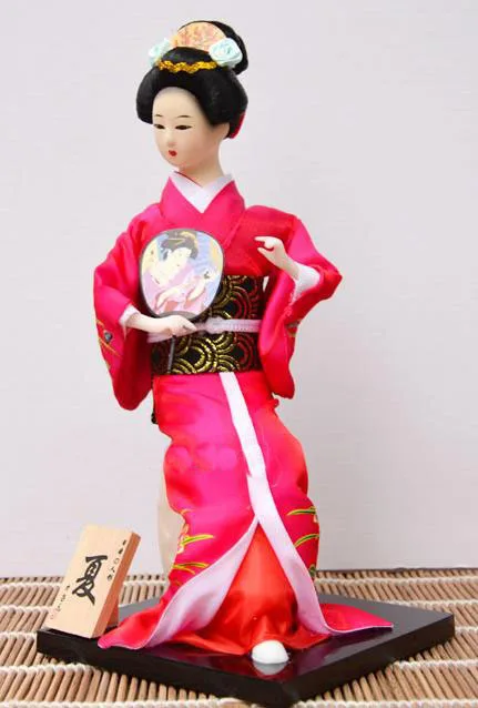 24 см уникальной японской искусственный статуэтки гейши Статуи дома по обеим