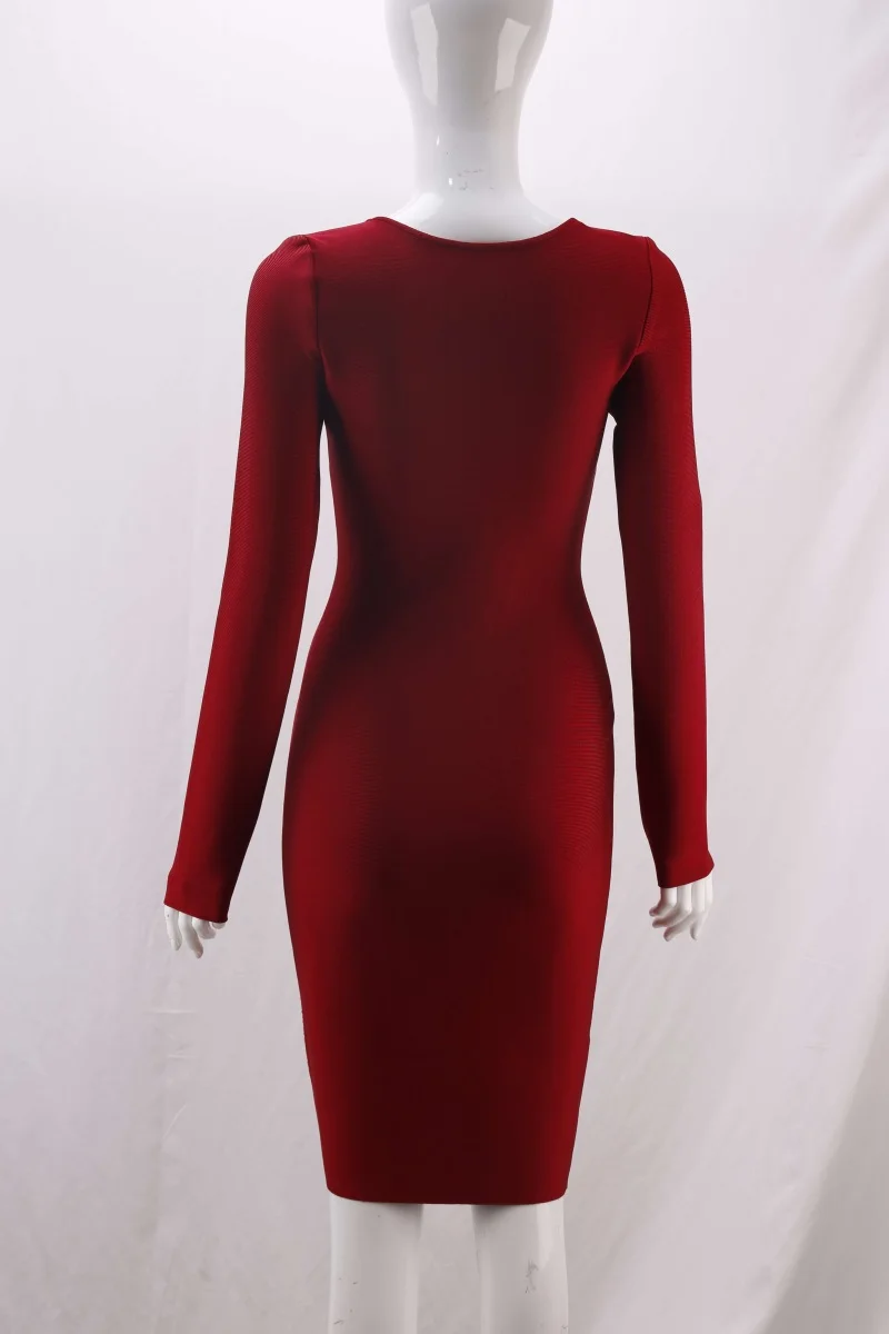 Женское платье с длинным рукавом на молнии спереди до колена | Женская одежда