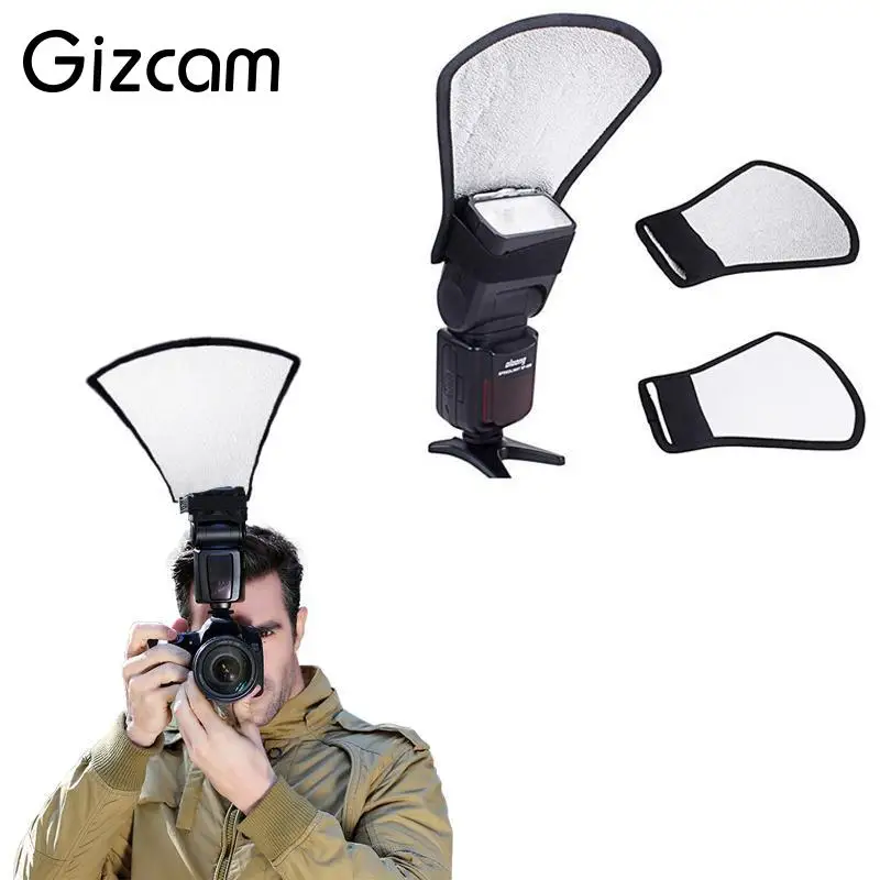 Gizcam универсальная камера Speedlite светоотражатель карточная плата диффузор белый серебристый софтбокс для Canon Nikon sony Pentax камера