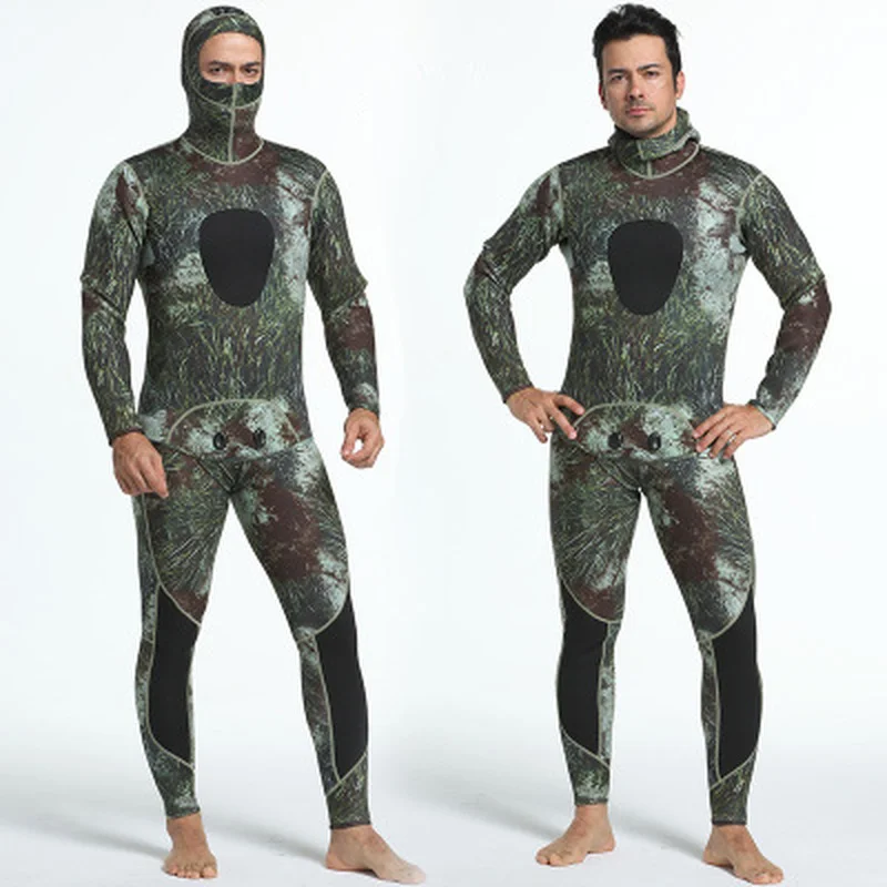 

3mm Neoprene Wetsuits Camouflage Two-pieces Keep Warm Diving Wetsuits Swimming Snorkeling Spearfishing Scuba Diving Suits