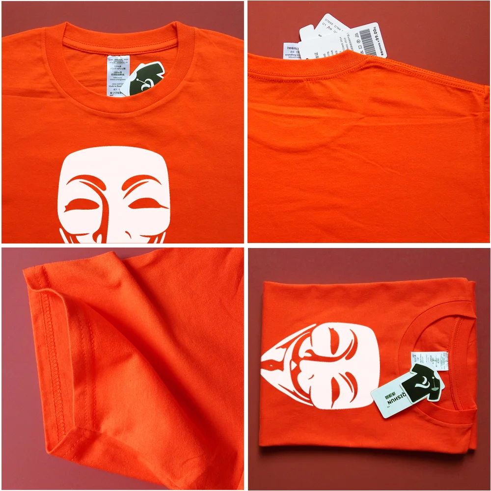 YUANQISHUN фирменная футболка фильм V для серии Vendetta Футболка Маска Гая Фокса серии футболок безымного негодного тролля
