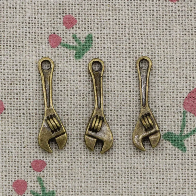 33 шт. Подвески гаечный ключ инструмент 24*7 мм античная бронза Винтаж для