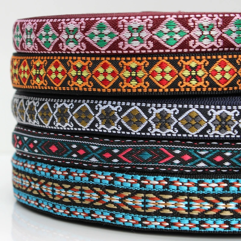 Dongcai 10yards/lot Rhombus lace classical bilateral beautiful trim costume beding laciness national jacquard ribbon webbing | Дом и сад