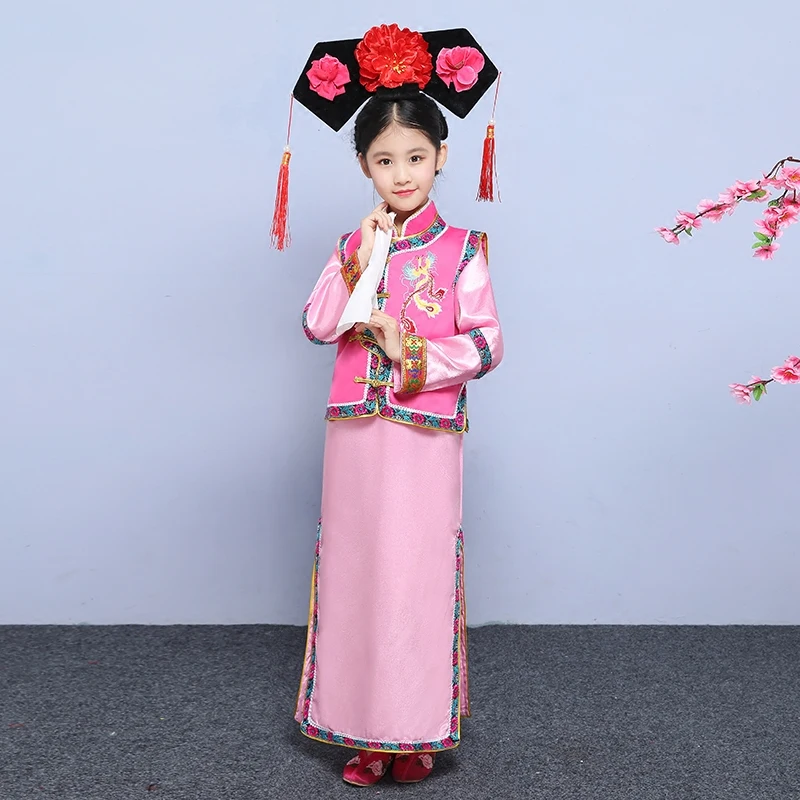 

Hanfu Dress Ancient Chinese Costume Traditional Folk Dancing Clothes Children Opera Kids Princess Girls Gege Clothing DNV11041