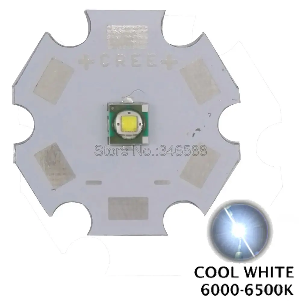 

10pcs/lot! Cree XLamp XP-E XPE White 6000K-6500K 320LM 3W High Power LED Emitter Diode with 8mm 12mm 14mm 16mm 20mm PCB Heatsink