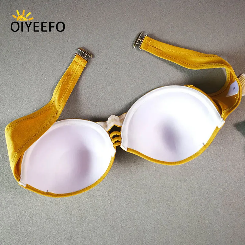 Oiyeefo Push Up Бикини Бразильский Блестящий Золотой Металлик лоскутное купальник Push-Up