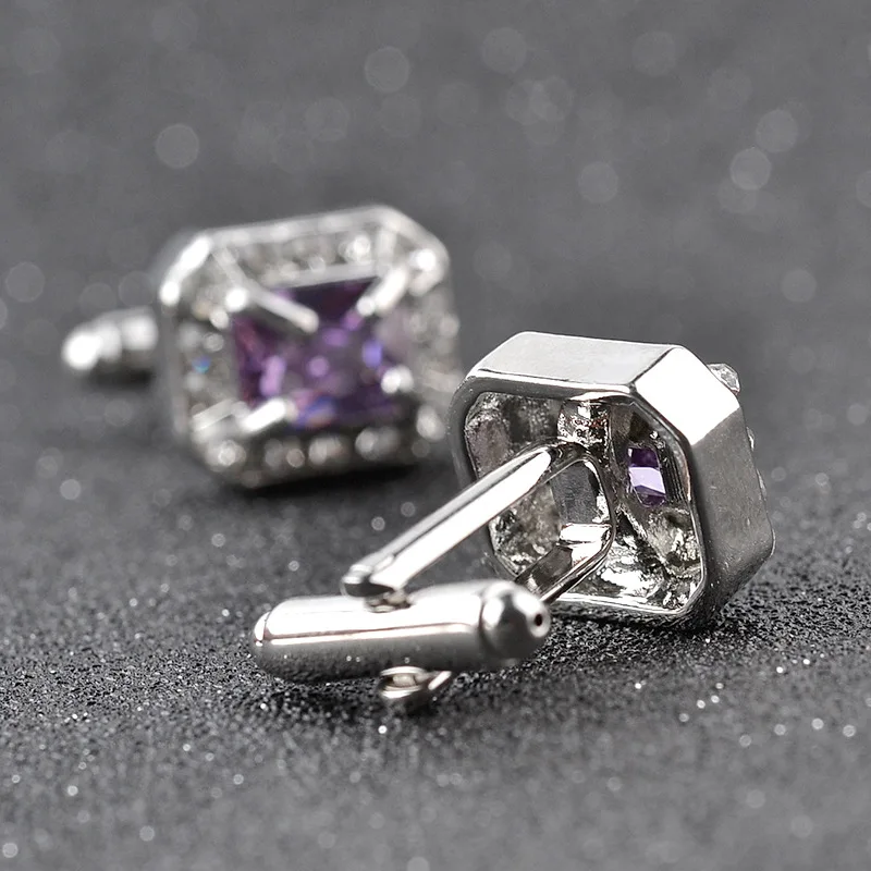 1 двойной/распродажа высокое качество квадратный горный хрусталь запонки с