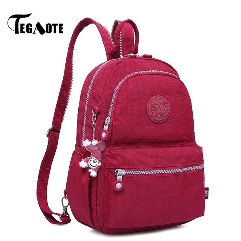 TEGAOTE маленький мини-рюкзак для девочек-подростков, Infantil, рюкзаки, Bolsas Mochila Feminina Escolar, Одноцветный нейлоновый женский рюкзак для путешествий