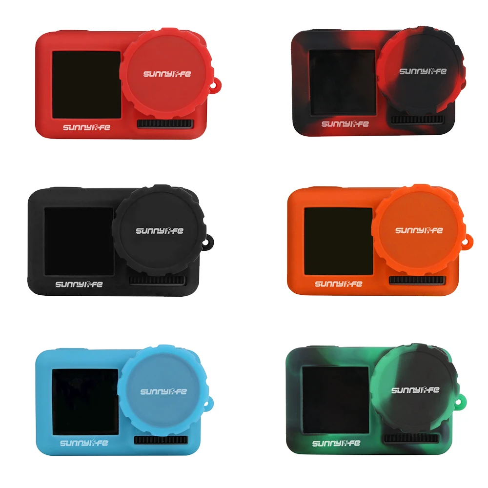 Чехол для DJI OSMO Action силиконовый защитный чехол с ремешком многоцветные Защитные