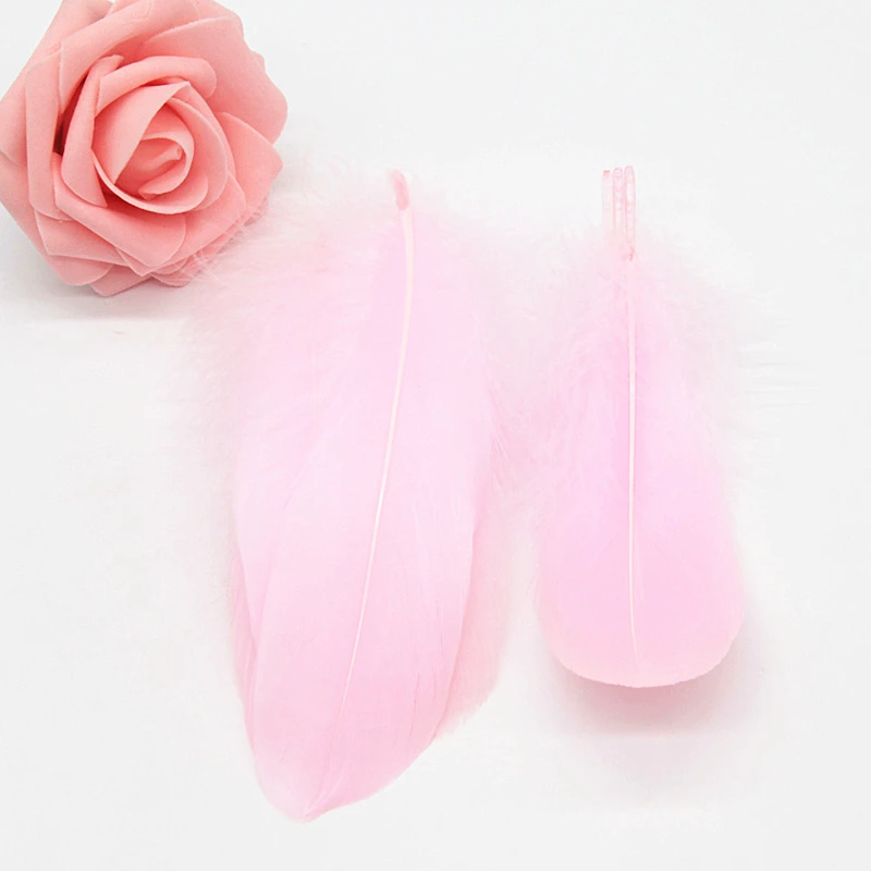 Pink 50pcs Разноцветные Шлейфы Лебедь Feathers10-15cm гусиное перо сценический шлейф Ловец снов промытый гусиный пух пушистый шлейф для свадьбы 50 шт - Цвет: Pink 50pcs