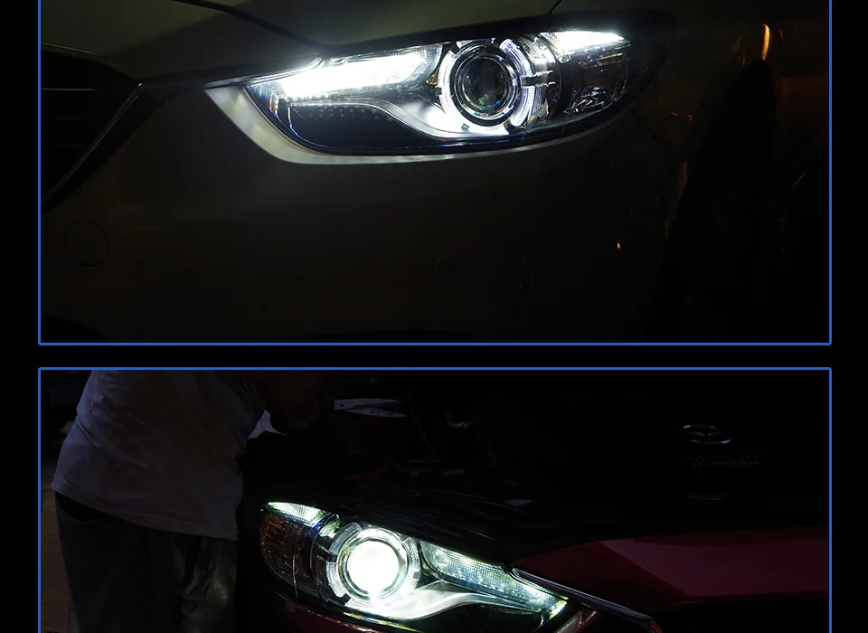 AKD автомобильный Стайлинг для Mazda 6 фары для мазда 6 Atenza светодиодный мазда 6 светодиодный DRL H7 D2H Hid вариант Ангел глаз би ксенон луч