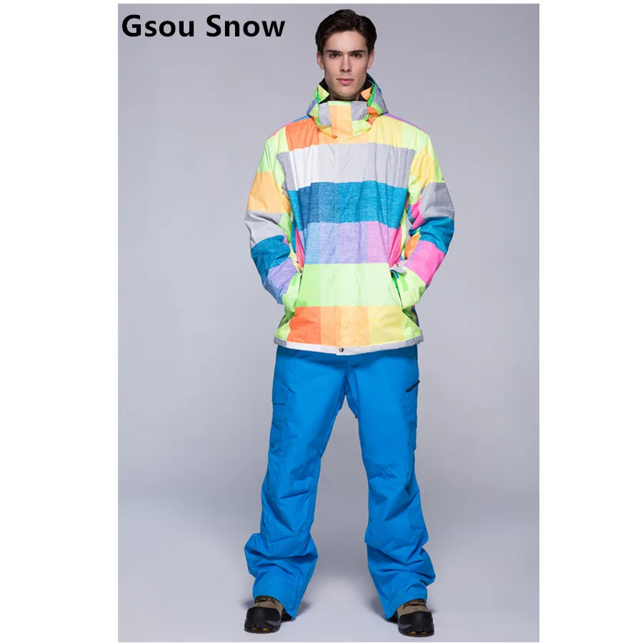 Лыжный костюм Gsou snow для мужчин Одноместный двухместный водонепроницаемый