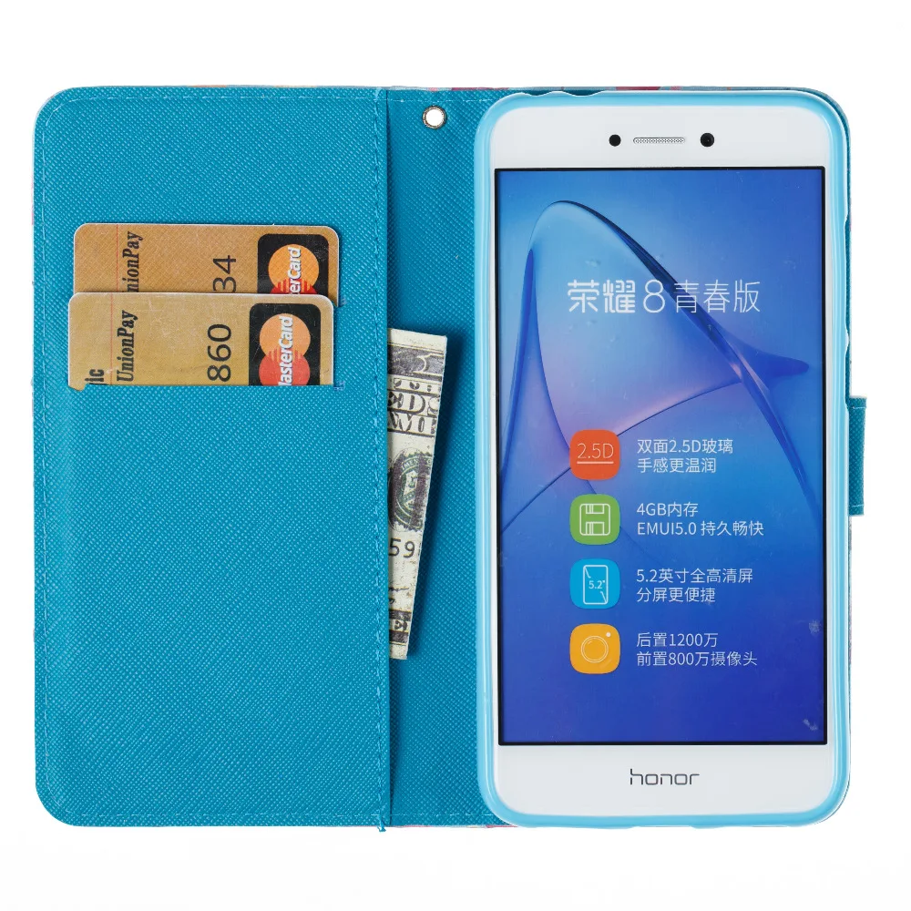 Фламинго Единорог Pattern Искусственная кожа флип чехол с горе стенд для Huawei P8 Lite 2017 |