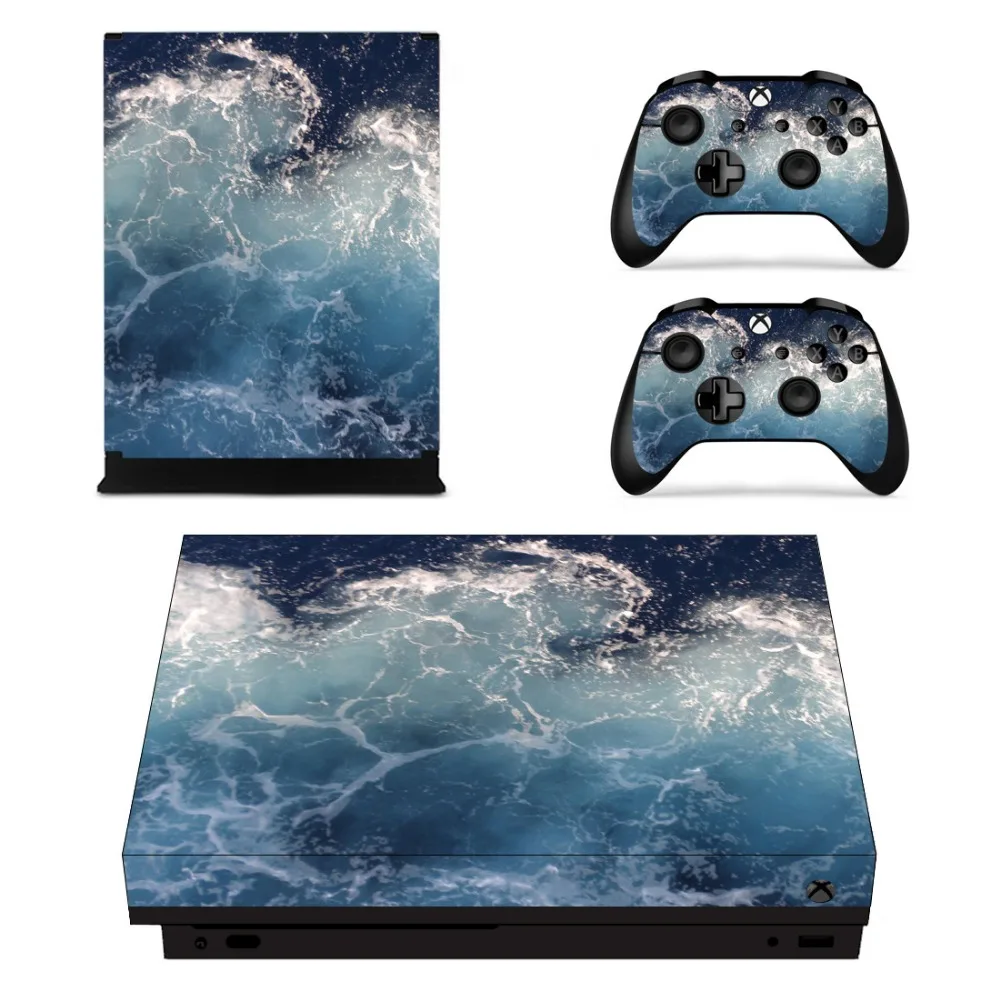Полный набор лицевых пластин наклейки мрамора для Xbox One X консоли и два