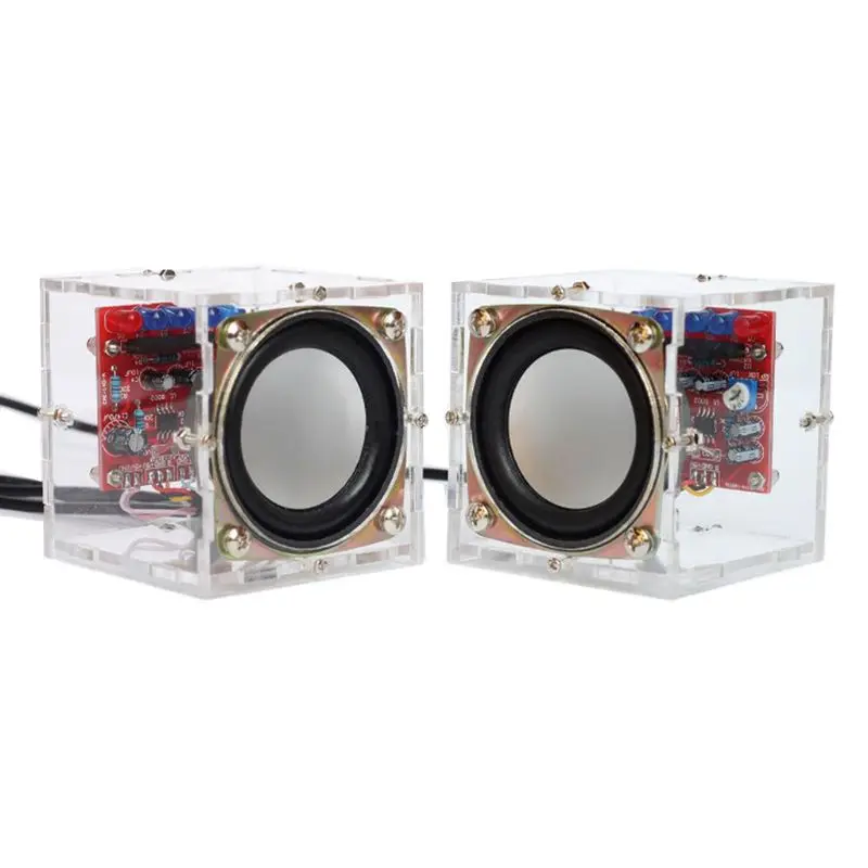 Мини 3W динамик коробка DIY Kit с прозрачной оболочкой компьютера аудио электронные компоненты