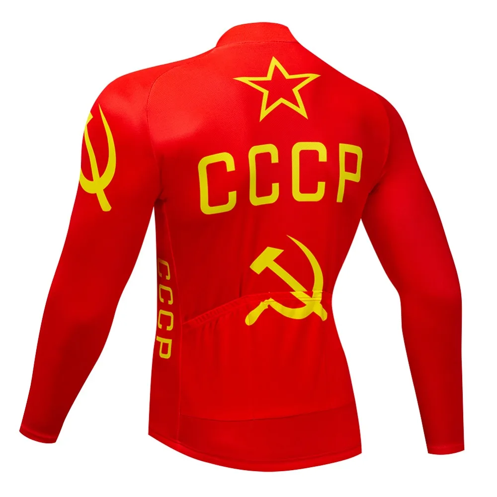 Зимняя Теплая Флисовая Джерси, одежда для велоспорта с длинным рукавом, Джерси для велоспорта, ropa ciclismo, желтая молния, CCCP MTB, Джерси