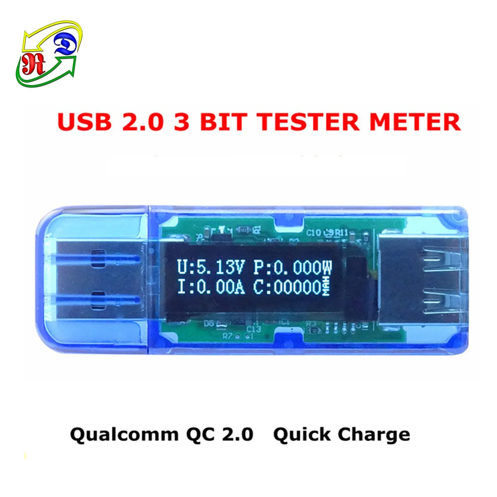 RD белый цвет шрифта OLED USB детектор Вольтметр Амперметр мощность Тестер