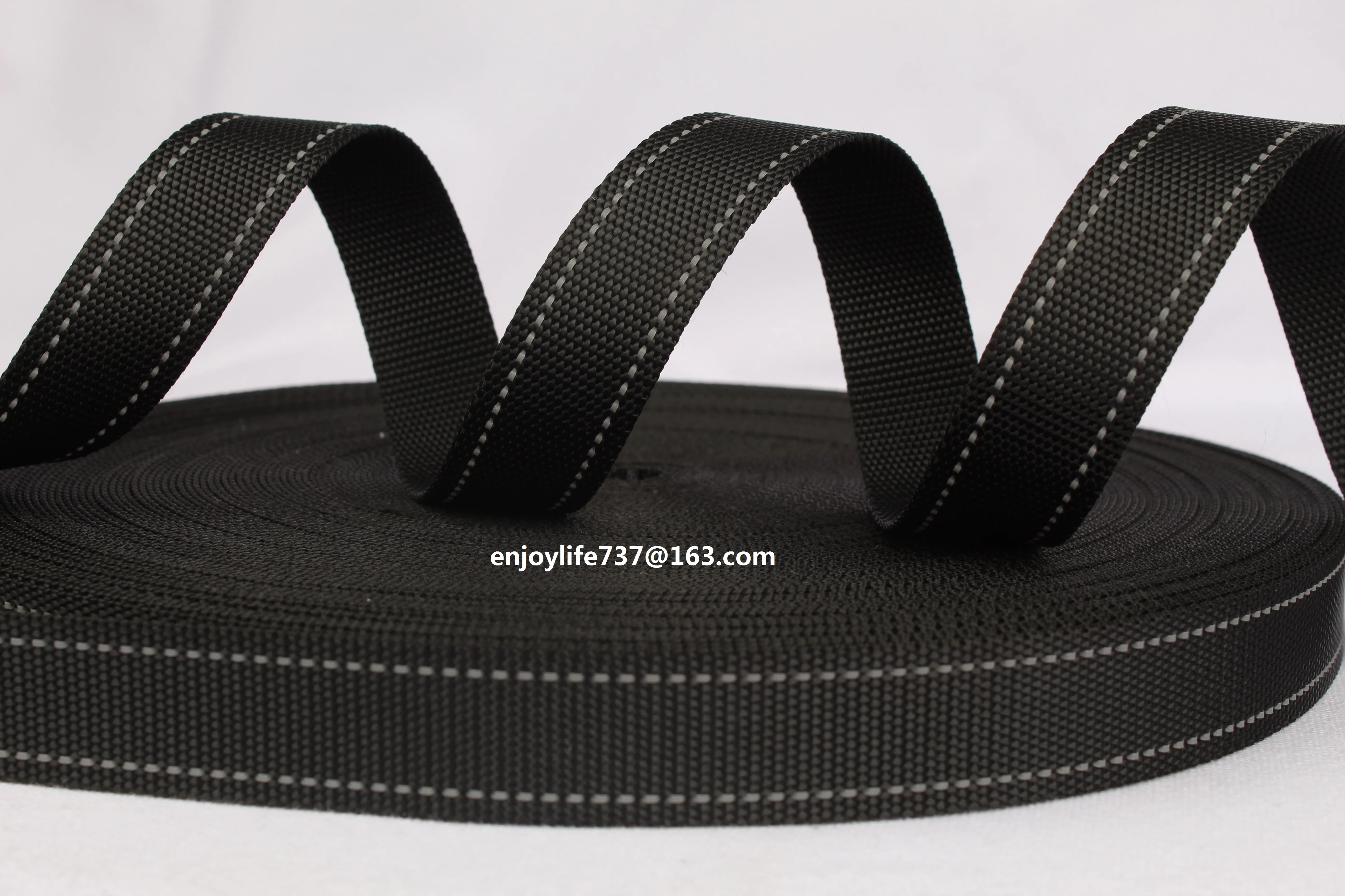 

25mm(1 inch) wide High Strength Single-Line and Double-Line Reflective Silk Nylon Tape used for safety protection garments DIY