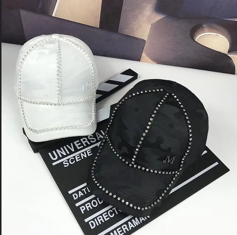 Sequins M Letter camouflage Baseball Caps Women's Sun Hats Breathable Mesh Hat Gorras Summer Cap For Women Snapback Casquette