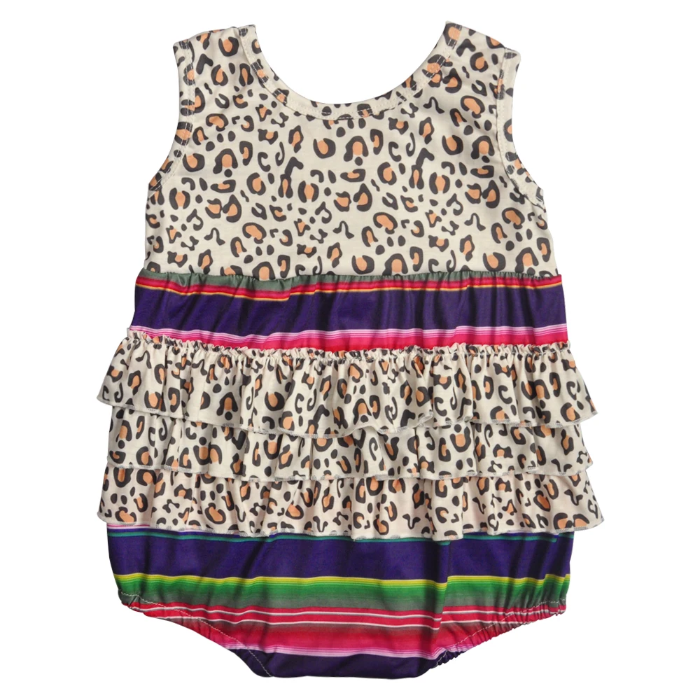 Baby Girl Romper 2019 Fashion Leopard and stripes Boutique cotton baby girl onesie GPF904-625-HY-1 | Детская одежда и обувь