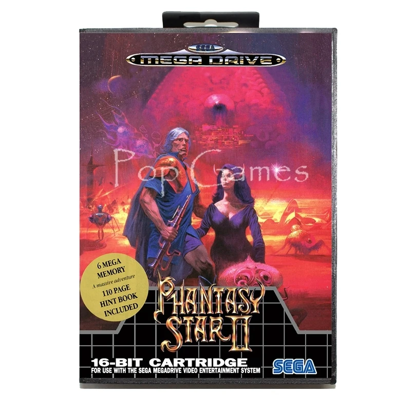 Phantasy Star 2 с коробкой для 16-битной игровой карты Sega MD Mega Drive видеоконсоли Genesis |