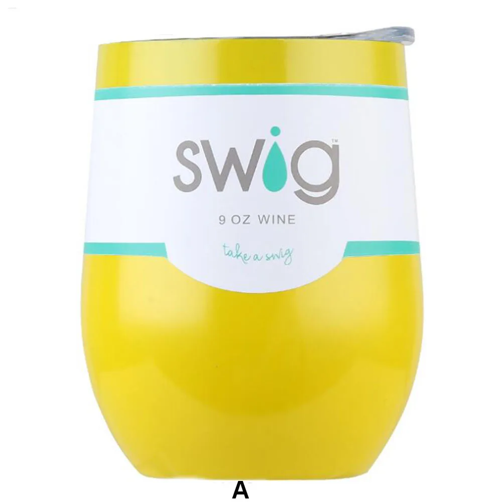 swig Стакан глоток стаканы термос глоток винные чашки с крышкой 9oz Изолированная чашка термос - Цвет: swig
