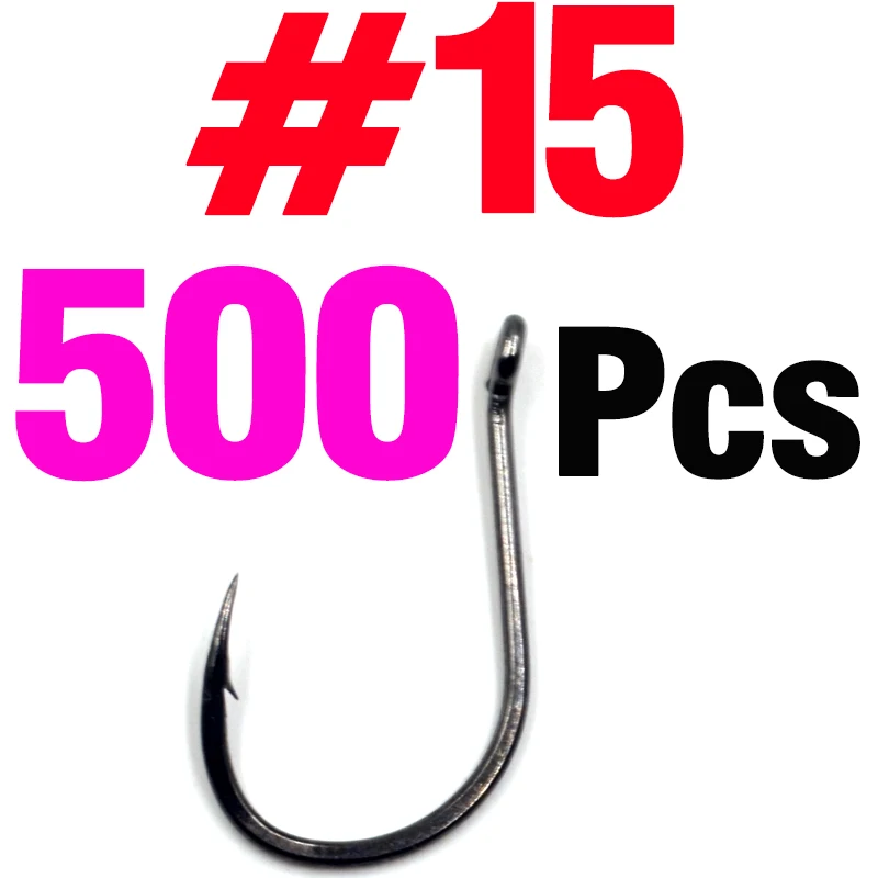 size 15 500PCS MNFT 500/1000 шт колючий Iseama круглый глазый крючок для ловли карпа размер#6#10#12#15 Высокоуглеродистая сталь круг для ловли карпа - Цвет: size 15 500PCS