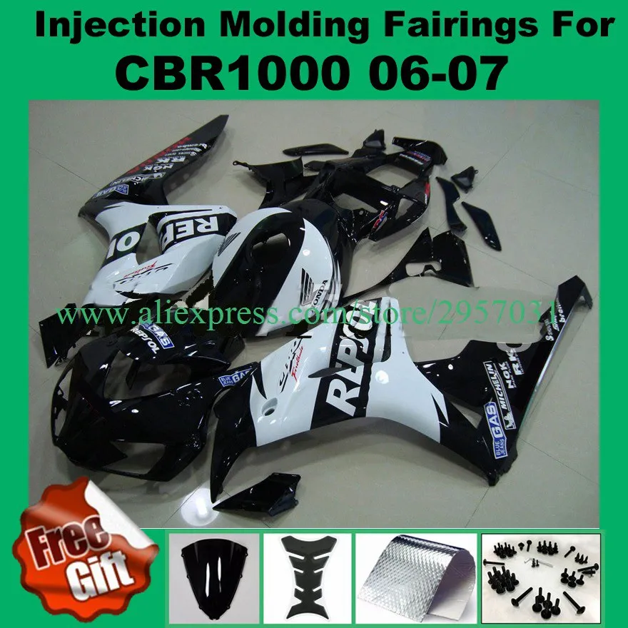 

Free screws+gifts Custom Injection molding fairings set for CBR 1000 RR 2006 2007 White REPSOL O3452 CBR1000RR 06 07 CBR 1000RR