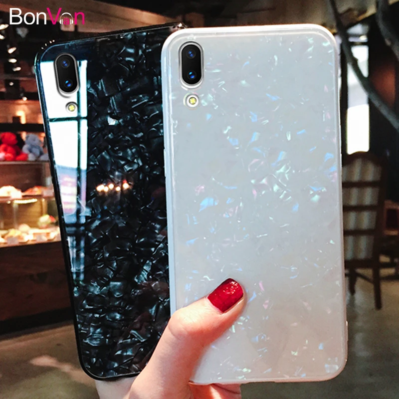 BONVAN закаленное Стекло чехол на huawei P20 Pro p20 case мечта Shell Блеск Твердый переплет чехол для huawei P20 lite мягкий силиконовый бампер случай защиты чехлы для телефон