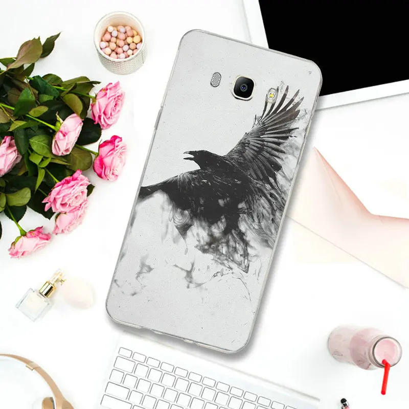 Мягкий тонкий чехол из ТПУ для Samsung S2 S3 S4 S5 Mini S6 S7 Edge S8 S9 S10 Plus Lite Note 5 8 9 Raven Dark Crow |