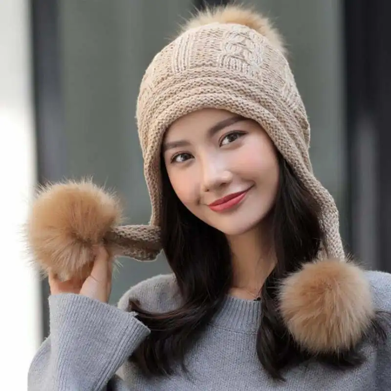 Женские зимние шапки толстые мягкие теплые вязаные skullies beanies модные invierno gorros mujer